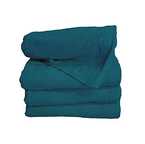 Miracle Home Handtuch Nil 4-teilig, 50 x 100 cm, 100% Baumwolle, Smaragdgrün, 50 x 100 cm von Miracle Home