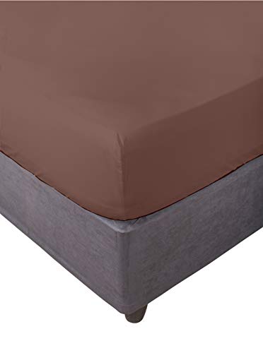 Miracle Home Weiches und bequemes elastisches Spannbetttuch Baumwolle, 50% Polyester, Schokobraun, 105 x 200 cm von Miracle Home