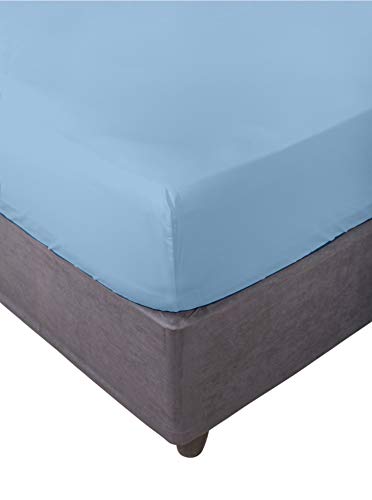 Miracle Home Spannbetttuch, elastisch, weich, bequem, Anti-Pilling. Baumwolle, 50% Polyester, Celeste, Bett 105 cm von Miracle Home