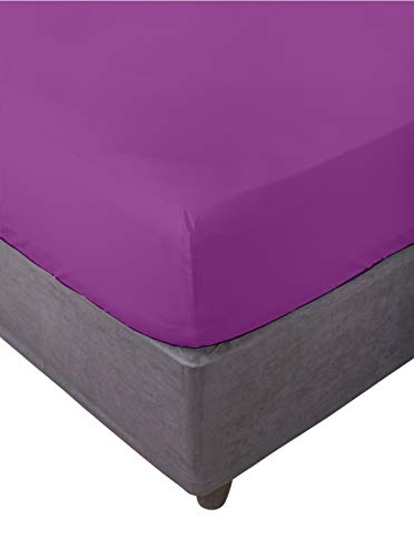 Miracle Home Spannbettlaken, elastisch, weich und bequem, 50% Polyester, Aubergine, 135 x 200 cm von Miracle Home