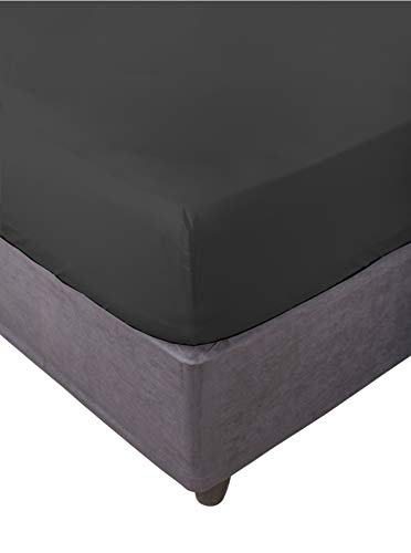 Miracle Home Spannbetttuch, elastisch, weich, bequem, Anti-Pilling. Baumwolle, 50% Polyester, Schwarz, Bett 150 cm von Miracle Home