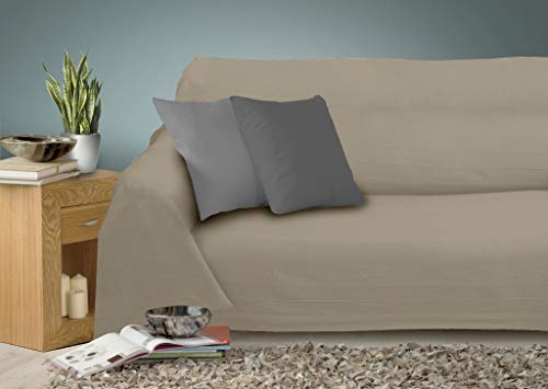 Miracle Home Tagesdecke Caiman, 100% Baumwolle, Beige, 220 x 260 cm von Miracle Home