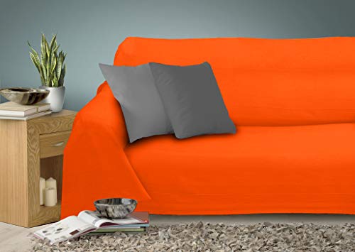 Miracle Home Tagesdecke Caiman, 100% Baumwolle, Orange, 220 x 260 cm von Miracle Home