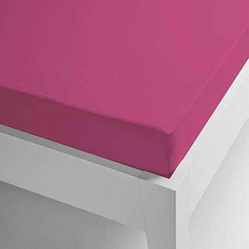 Miracle Home Thermo-Spannbetttuch, Mikrofaser, elastisch Coralin Einfarbig. 105 x 200 cm Fuchsia von Miracle Home