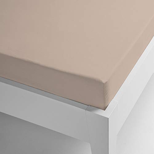 Miracle Home Thermo-Spannbetttuch, Mikrofaser, elastisch Coralin Einfarbig. 105 x 200 cm beige von Miracle Home