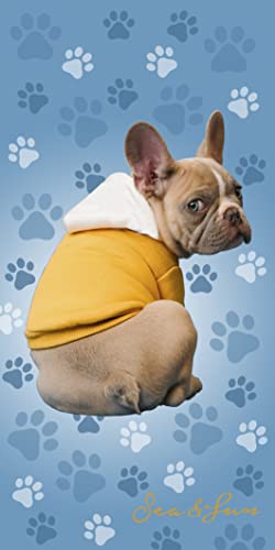 Miracle Home. Bulldogge Mikrofaser-Handtuch, 100% Polyester, 75 x 145 cm, 15082 von Miracle Home