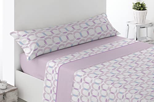 Miracle Home. Acari Bettwäsche-Set, 3-teilig, Spannbettlaken, Bettlaken und Kissenbezug, 50% Baumwolle, 50% Polyester, 150 x 200 cm, Rosa von Miracle Home