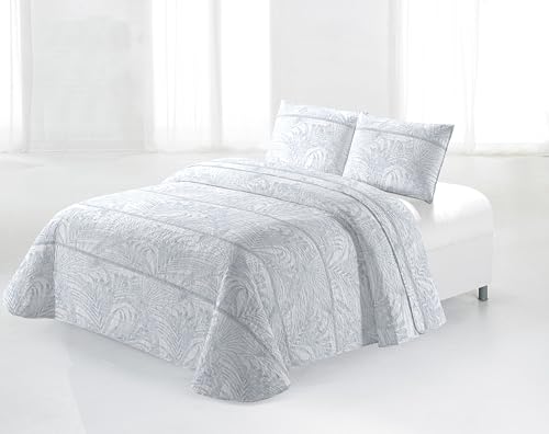 Miracle Home. Bouti-Tagesdecke Bosa Blau Ultras, 100% gebürstete Mikrofaser, leicht und atmungsaktiv, 280 x 265 cm, Bett 180 cm von Miracle Home