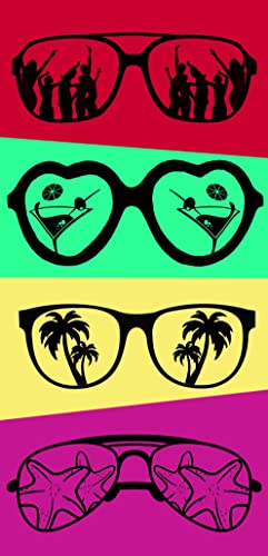 Miracle Home. Microfiber Beach Towel Sunglasses, 100% Poliéster, 75 X 145 cm. 11750 von Miracle Home