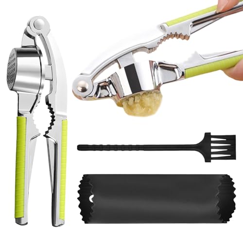 Knoblauchpresse, 2 In 1 Knoblauchpresse Edelstahl und Nussknacker, Garlic Press mit leicht zu drückendem Griff, Ingwerpresse, Knoblauch-Zerkleinerungswerkzeug von Miraculife