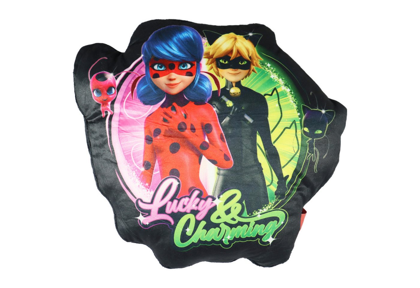 Miraculous - Ladybug Dekokissen Miraculous Ladybug Cat Noir mini Velours Kissen 30x30x7 cm von Miraculous - Ladybug