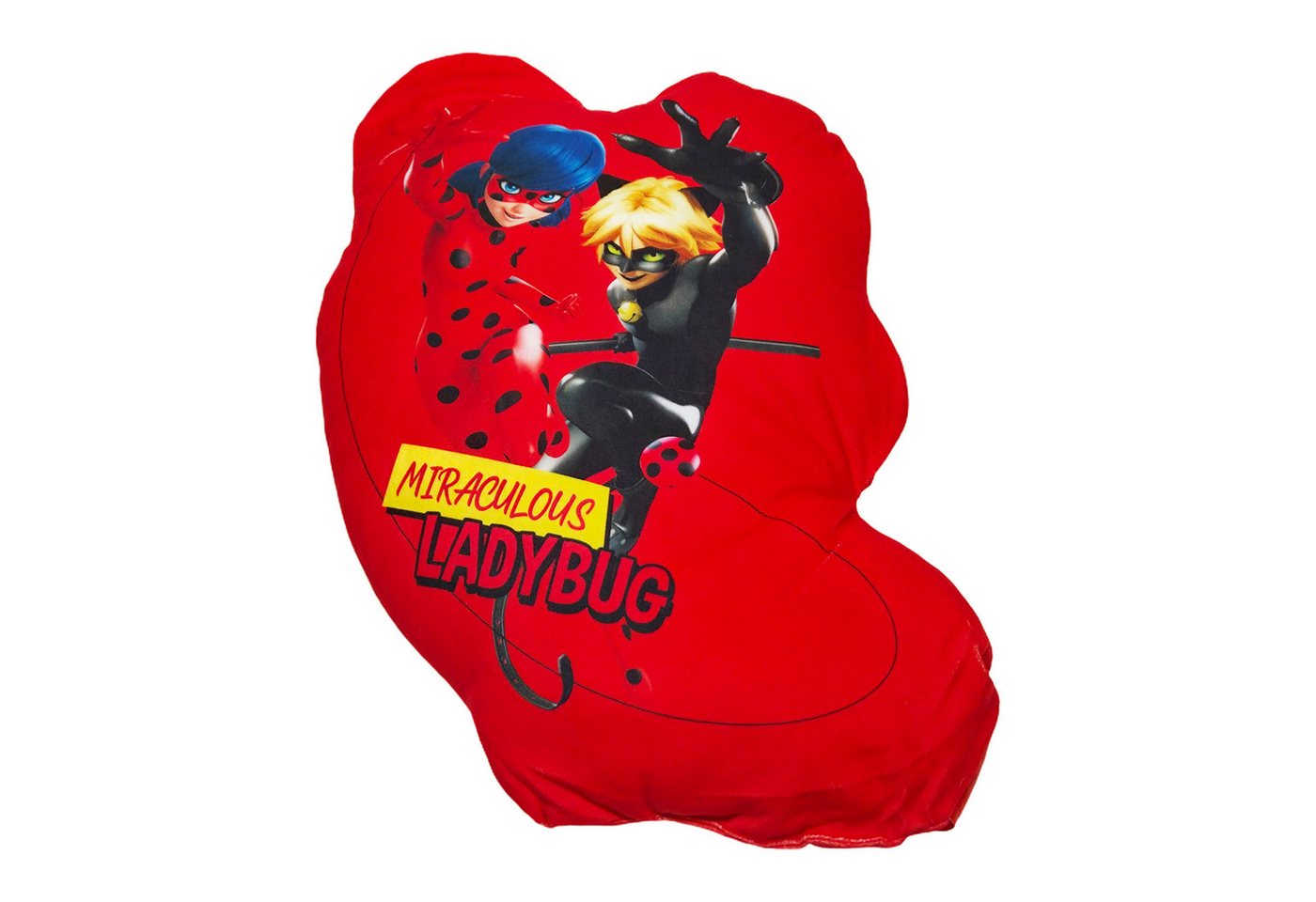 Miraculous - Ladybug Dekokissen Miraculous Ladybug Cat Noir mini Velours Kissen Dekokissen 3D Cushion, 40x30x7 cm von Miraculous - Ladybug