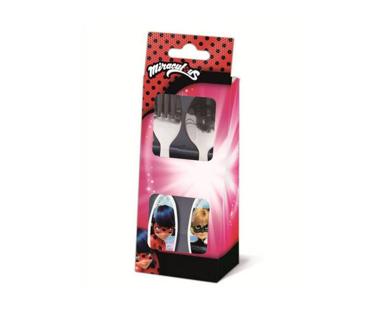 Miraculous - Ladybug Kinderbesteck Miraculous Ladybug & Cat Noir Heroes Metallbesteck-Set, 2-tlg. (2-tlg), Edelstahl von Miraculous - Ladybug