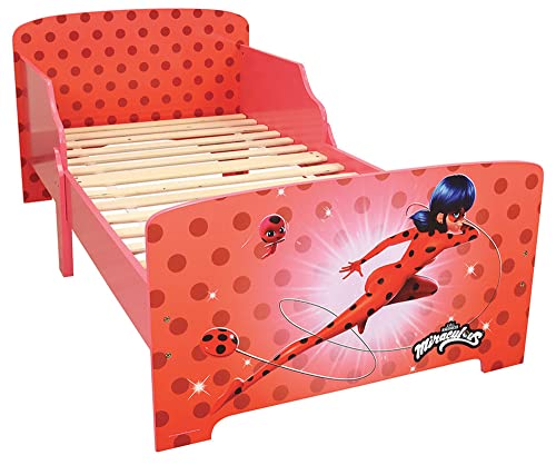 Miraculous Fun House Ladybug 713483 Kinderbett 140 x 70 cm mit Lattenrost ohne Matratze, Rot, 1 Person von Miraculous