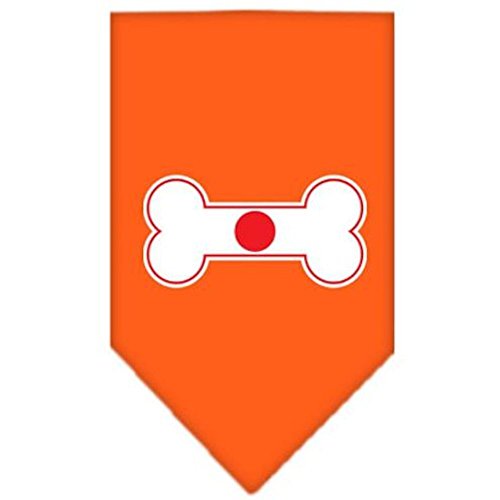 Mirage Hundehalstuch mit Knochenflagge, japanischer Siebdruck, Größe S, Orange von Mirage Pet Products