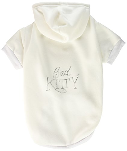 Mirage Bad Kitty Kapuzenpullover für Haustiere, mit Strasssteinen, Größe XXL, cremefarben von Mirage Pet Products