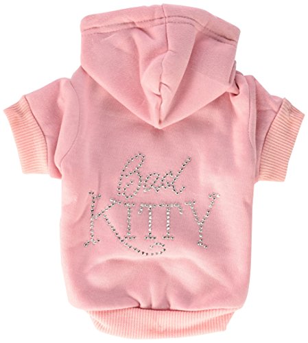 Mirage Bad Kitty Kapuzenpullover für Haustiere, mit Strasssteinen, Größe S, Rosa von Mirage Pet Products