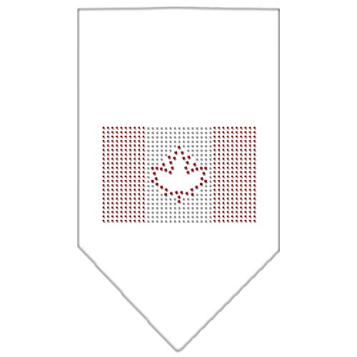 Mirage Bandana mit kanadischer Flagge, Strass, groß, Weiß von Mirage Pet Products