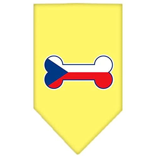 Mirage Hundehalstuch mit Knochenflagge, Tschechische Republik, Siebdruck, Größe L, Gelb von Mirage Pet Products