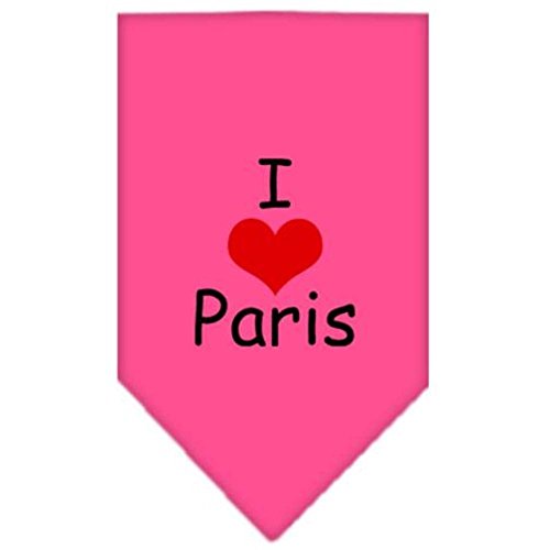 Mirage I Heart Paris Bandana für Haustiere, Siebdruck, groß, Hellrosa von Mirage Pet Products