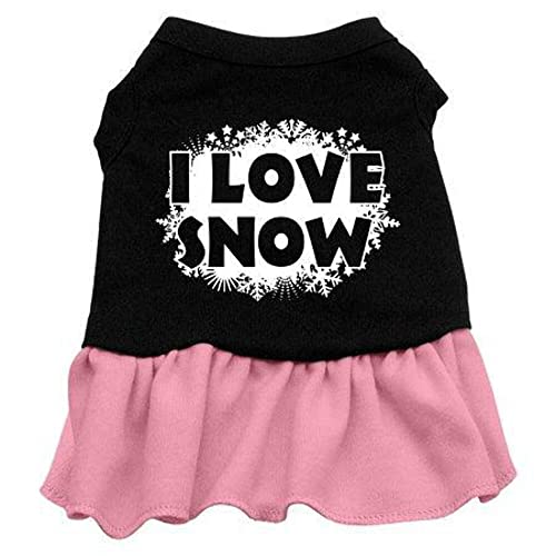 Mirage Pet Products 12-Inch I Love Snow Screen Print Dress, Medium, Black with Pink von Mirage Pet Products