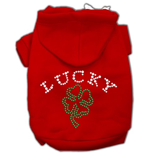 Mirage Pet Products 10-inch Four Leaf Clover Outline Hoodies, Small, Red von Mirage Pet Products
