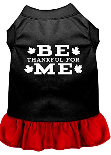 Mirage Pet Products 57-46 LGBKRD 14" Be Thankful for Me Screen Print Dress Black with Red, Large von Mirage Pet Products