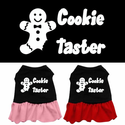 Mirage Pet Products 8-Inch Cookie Taster Screen Print Dress, X-Small, Black with Pink von Mirage Pet Products
