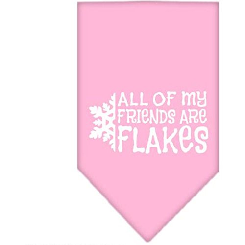 Mirage Pet Products All My Friends Are Flakes Screen Print Bandana for Pets, Large, Light Pink von Mirage Pet Products