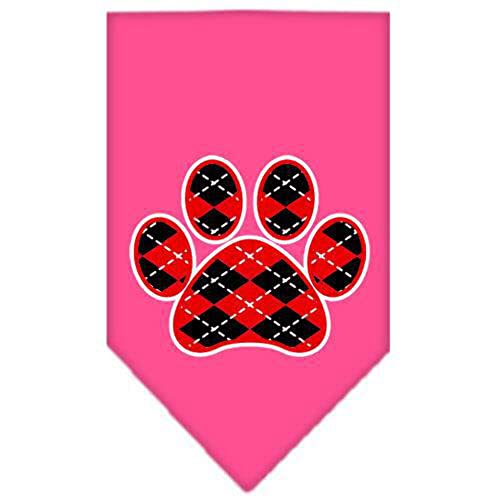 Mirage Pet Products Bandana für Haustiere, mit Argyle-Pfotenabdruck, klein, Hellrosa/Rot von Mirage Pet Products