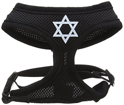 Mirage Star of David Hundegeschirr, Siebdruck, weiches Netzgewebe, Größe S, Schwarz von Mirage Pet Products