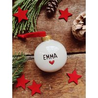 Keramik Porzellan Weihnachtskugel Weihnachtsdeko Baumschmuck Weihnachten Personalisiert Name von MirahKERAMIK