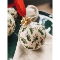 Porzellan Christbaumkugel Beeren Christbaumschmuck Weihnachten Baumschmuck Weihnachtskugel Rot Grün Keramik Handarbeit von MirahKERAMIK