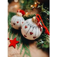 Porzellan Christbaumkugel Herz Christbaumschmuck Weihnachten Baumschmuck Weihnachtskugel Rot Grün Keramik Handarbeit von MirahKERAMIK