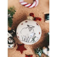 Porzellan Christbaumkugel Weihnachtsbaum Christbaumschmuck Weihnachten Baumschmuck Weihnachtskugel Keramik Handarbeit Schaf Lämmchen von MirahKERAMIK