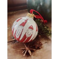 Porzellan Christbaumkugel Weihnachtsmann Christbaumschmuck Weihnachten Baumschmuck Weihnachtskugel Rot Grün Keramik Handarbeit von MirahKERAMIK