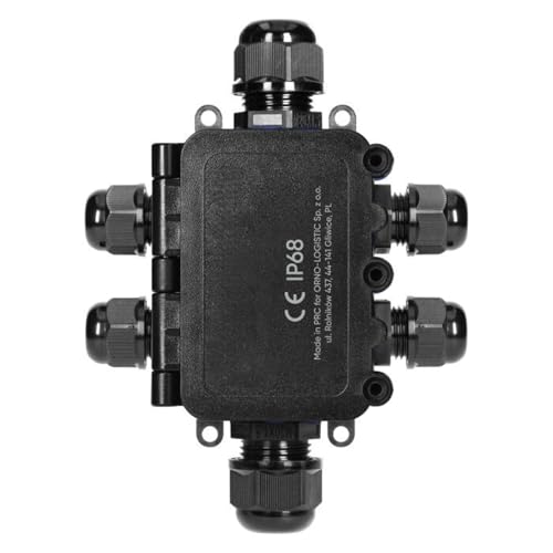 MIRATIC Wasserdichte Abzweigdose für Außenbereich IP68 Verteilerdose Aufputz HD Abzweigdose Aufputz 0,5 – 6,0 mm² Kabelanschlussdose Ø 7 – 12 mm UV und stoßbeständig IK09 (6 Wege: 2xM20, 4xM16) von Miratic