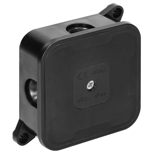 Miratic Abzweigdose Wasserdicht IP44 Verteilerdose Außen Wasserdicht mit 4 Gummidrüsen Abzweigdose Aufputz Robuste und Sichere Elektroinstallation für Außenbereiche (schwarz) von Miratic