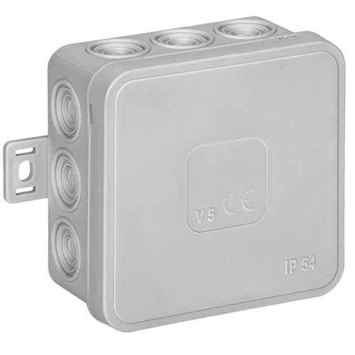 Miratic Abzweigdose Wasserdicht IP54 Verteilerdose Außen Wasserdicht mit 12 Gummidrüsen Abzweigdose Aufputz Robuste und Sichere Elektroinstallation für Außenbereiche (grau) von Miratic
