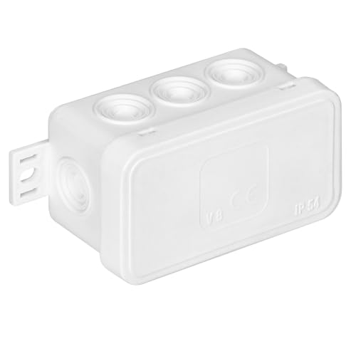 Miratic Abzweigdose Wasserdicht IP54 Verteilerdose Außen Wasserdicht mit 8 Gummidrüsen Abzweigdose Aufputz Robuste und Sichere Elektroinstallation für Außenbereiche (Weiß) von Miratic