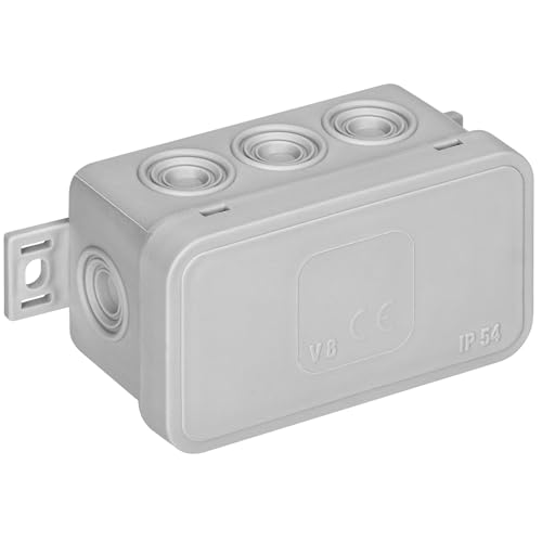 Miratic Abzweigdose Wasserdicht IP54 Verteilerdose Außen Wasserdicht mit 8 Gummidrüsen Abzweigdose Aufputz Robuste und Sichere Elektroinstallation für Außenbereiche (grau) von Miratic
