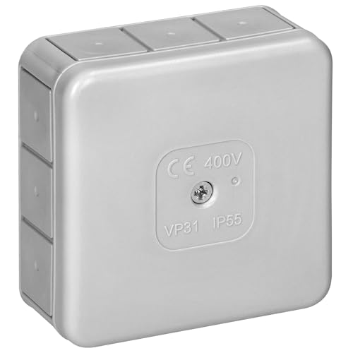 Miratic Abzweigdose Wasserdicht IP55 Verteilerdose Außen Wasserdicht mit 12 Gummidrüsen Abzweigdose Aufputz Robuste und Sichere Elektroinstallation für Außenbereiche (grau) von Miratic