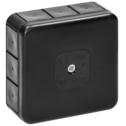 Miratic Abzweigdose Wasserdicht IP55 Verteilerdose Außen Wasserdicht mit 12 Gummidrüsen Abzweigdose Aufputz Robuste und Sichere Elektroinstallation für Außenbereiche (schwarz) von Miratic