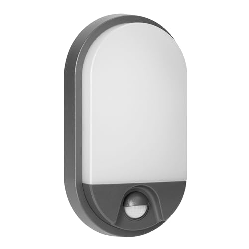Miratic Aussenlampe Wand 9 m Reichweite IP54 3000K Breiter Abstrahlwinkel über 80° Effiziente LED-Außenlampe mit Bewegungsmelder Grau für Terrasse und Garten von Miratic