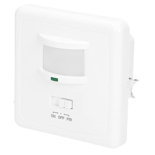 Miratic Bewegungsmelder Innen Unterputz Bewegungsmelder PIR für 3-Draht-Installation in Elektrogehäuse Ø60 Max. Last 1200W und 300W für LED Winkel und Erfassungsbereich 160°/Max. 9m von Miratic