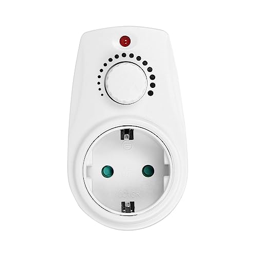 Miratic Dimmer Steckdose mit zusätzlicher 2P+E Steckdose Max. Belastung 280 W min. 40-W-Polsterung. Funktioniert nicht mit LED-Beleuchtung (Schuko) von Miratic