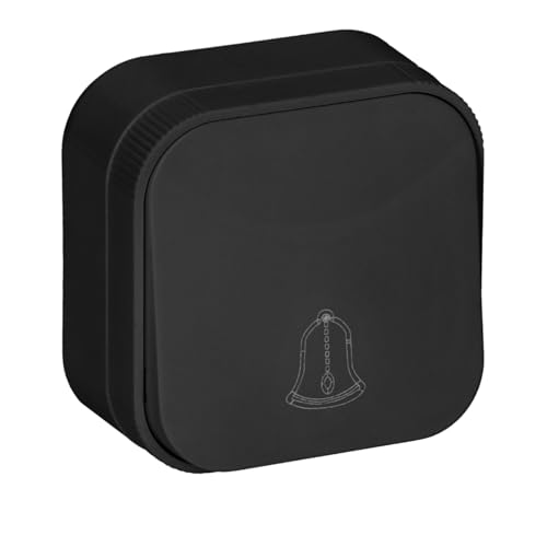 Miratic Klingeltaster Aufputzmontage - Türklingel Aufputz Max. 230V 10A Stromstärke IP20 Schutzklasse (Schwarz) von Miratic