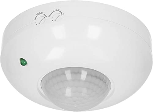 Miratic Bewegungsmelder innen Bewegungsmelder Decke IP20 360 Grad Bewegungsmelder Funktioniert mit LED-Beleuchtung 1200W Montage: Aufputz Einstellung der LUX-Lichtintensität (Weiß) von Miratic