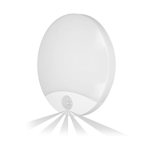 Miratic LED Deckenleuchte mit Bewegungssensor IP44 Milchiges Polycarbonat Lampe Deckenleuchte mit Bewegungsmelder Innen 15W 1050lm von Miratic