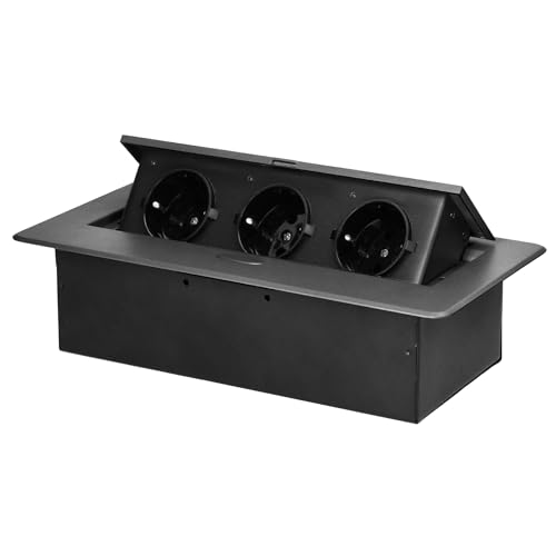 Miratic Schreibtisch Steckdose Tischsteckdose Versenkbar Modern Steckdose Versenkbar mit Flachem Rand kein Stromkabel Max. Belastung [W]: 3680 (Wird ohne Kabel verkauft) von Miratic